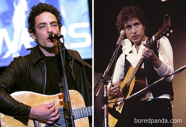 15. Джейкоб Дилан и Боб Дилан в возрасте 33 лет.