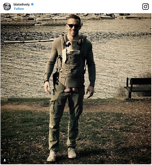 11. Блестящее поздравление мужу Блейк, Райану Рейнольдсу, с его первым отцовским днем: