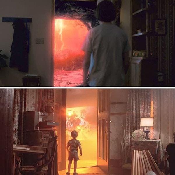 9. Will'in ilk bölümde kapının önünde dikildiği bu sahne de Spielberg'ün başka bir klasiğine gönderme: 'Close Encounters of the Third Kind'.