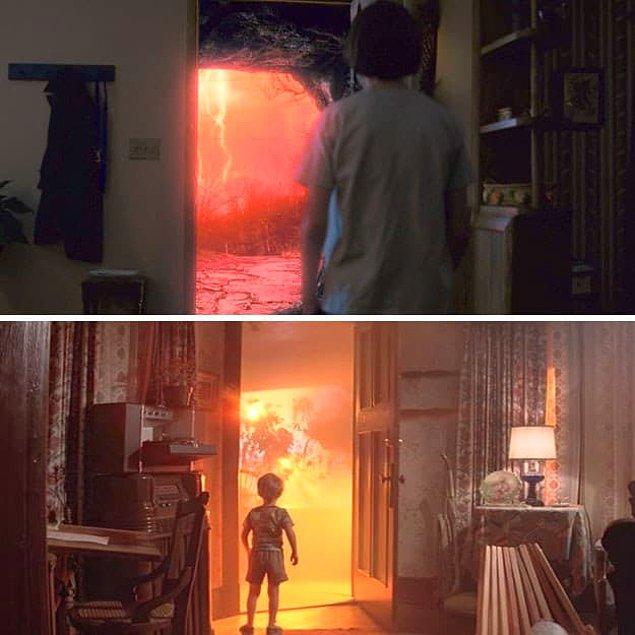 9. Will'in ilk bölümde kapının önünde dikildiği bu sahne de Spielberg'ün başka bir klasiğine gönderme: 'Close Encounters of the Third Kind'.