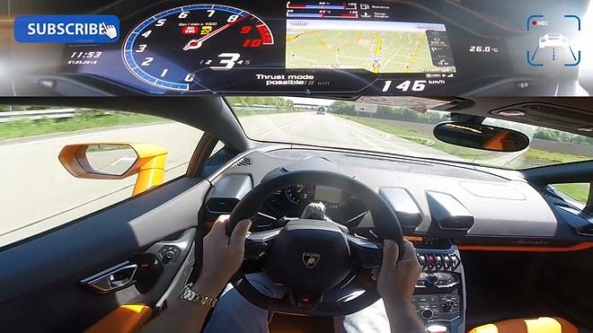 Lamborghini Huracan ile Otoyolda 342 Kilometre Hız Yapan Adamın Kafa Kamerasından O Anlar