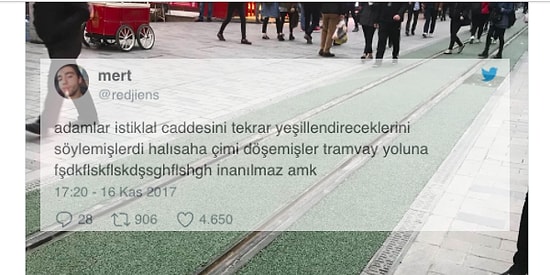 İstiklal Caddesi'nin Halı Sahaya Dönüşmesine Tepkisiz Kalamamış 13 Kişi