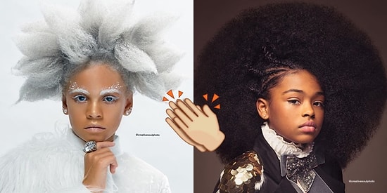 Barok Tarzından İlham Alarak Afro Amerikan Kızların Doğal Saç Güzelliğine Dikkat Çeken Proje