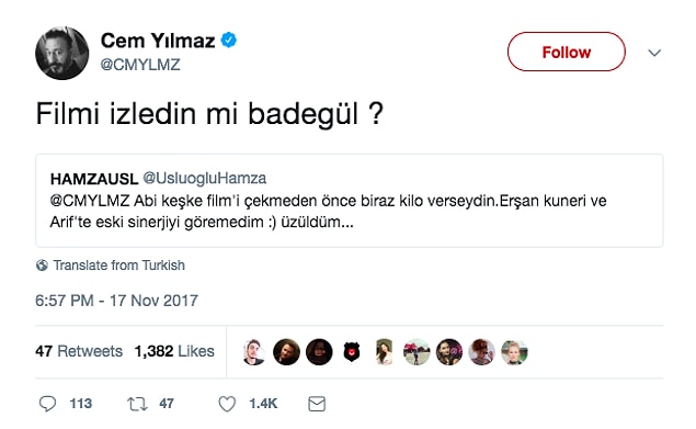 2. Ünlü komedyen akşama Hamza isimli bir takipçisine çatarak başladı.