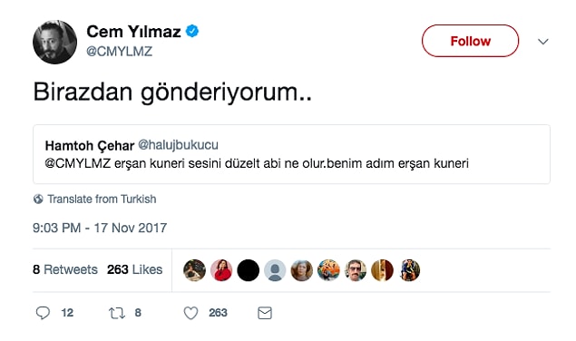 12. Efsane karakter Erşan Kuneri'nin sesinin değiştiğini düşünen bir takipçi de vardı.