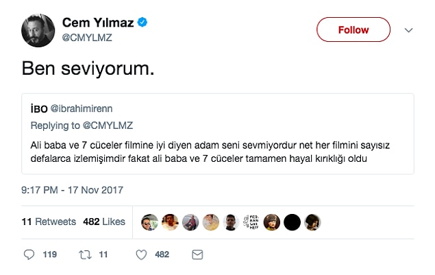 17. Eleştirileri de böyle yanıtladı.