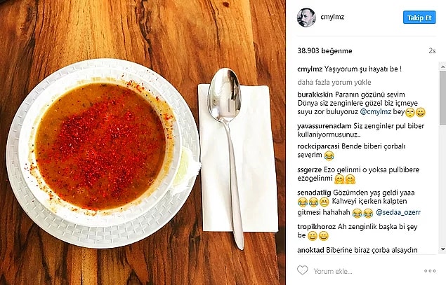 4. İçtiği çorba yüzünden takipçilerinden ayar yiyen Cem Yılmaz
