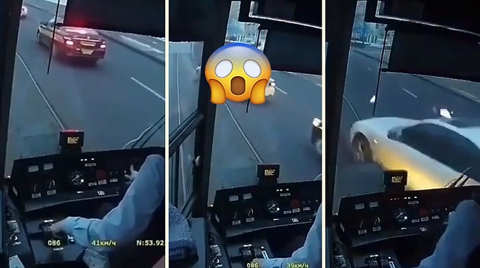 Kendine Ait Yolunda, Düşük Bir Hız ile İlerleyen Tramvaylarla Çarpışmayı Başaran Araç Sürücüleri