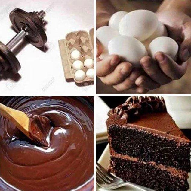 3. Yumurta sağlıklı bir besin ve diyetinizde kesinlikle bulunmalı. Tadı hoşunuza gitmiyor mu? O zaman kakao, tereyağı ve un ekleyin, 30 dakika fırında pişirin.