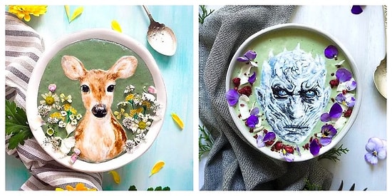 Smoothieler Üstünde Yemeye İçmeye Kıyamayacağınız Resimler Yapan Kadından Büyüleyici Kaseler!
