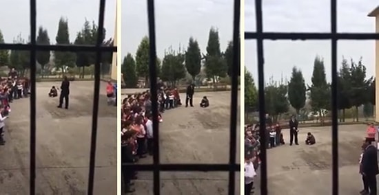 Öğretmenler Gününde Bir Çocuğa İnsafsız Ceza: Tören Boyunca Betonda Oturtuldu!