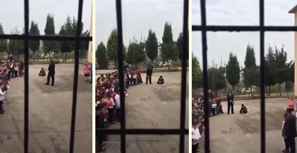 Öğretmenler Gününde Bir Çocuğa İnsafsız Ceza: Tören Boyunca Betonda Oturtuldu!