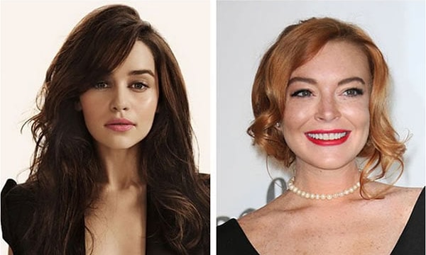 6. Эмилия Кларк и Линдси Лохан - 30 лет