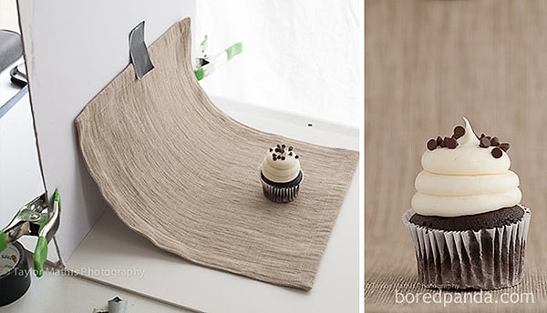 4. Используйте картон и кусок ткани для создания фотофона