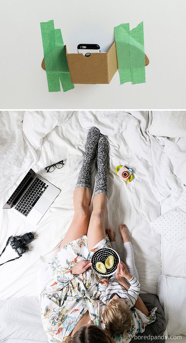 8. А вот трюк для создания идеального фото сверху для вашего Инстаграма