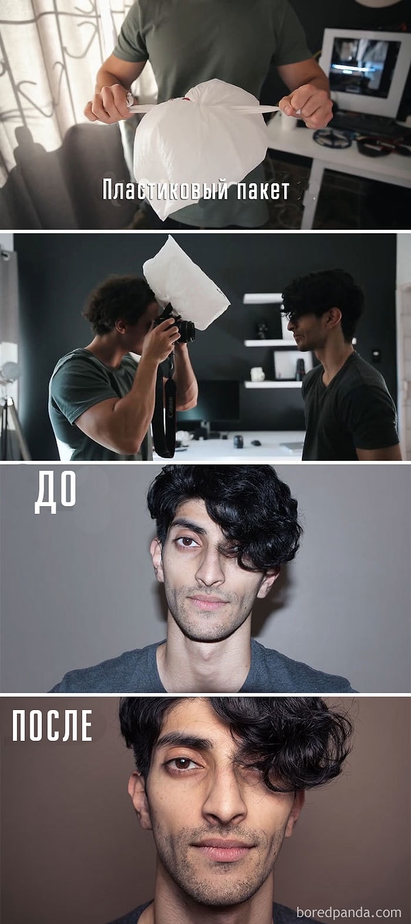 5. Пластиковый пакет может помочь в создании эффекта мягкого света