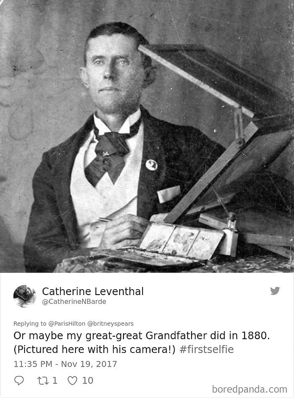22. «А может мой прапрадед изобрел селфи в 1880. Здесь он снят на свою камеру!»