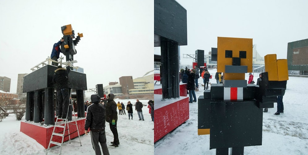 А мы пойдем другим путем: В Красноярске поставили памятник Ленину в стиле Minecraft