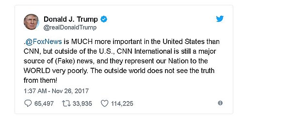 Konu hakkında Donal Trump'ın attığı tweet CNN'i yalan haber yapmakla suçladı ve tepkilerin iyice çığrından çıkmasına sebep oldu.