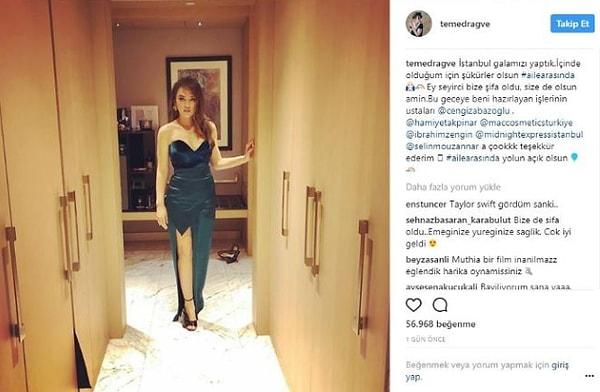 Gala gecesine ünlü oyuncu Cengiz Abazoğlu imzalı bir kıyafet ile katıldı. Sosyal medya hesabından elbisenin fotoğrafını paylaşarak modacıya teşekkür etti.