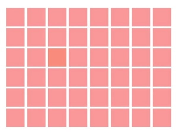 6. Усложним задачу: найдите отличающийся по цвету квадратик, а затем выберите его из вариантов ответа.