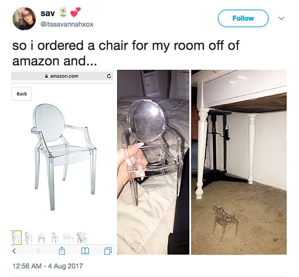 2. "Заказала я как-то стул для своей комнаты, и..."