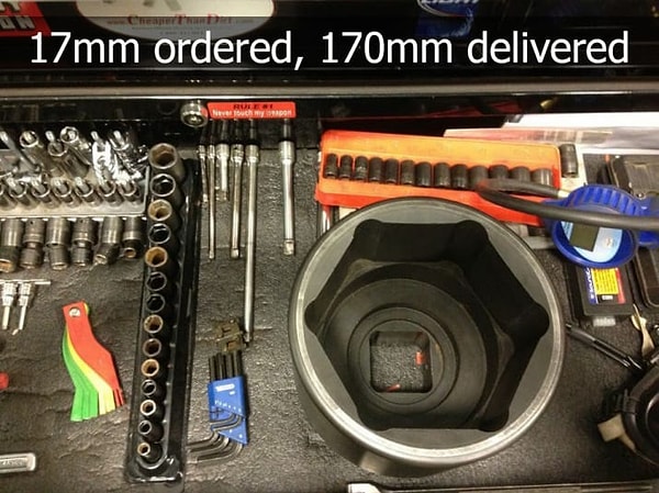 10. "Заказал 17 мм, доставили 170 мм"