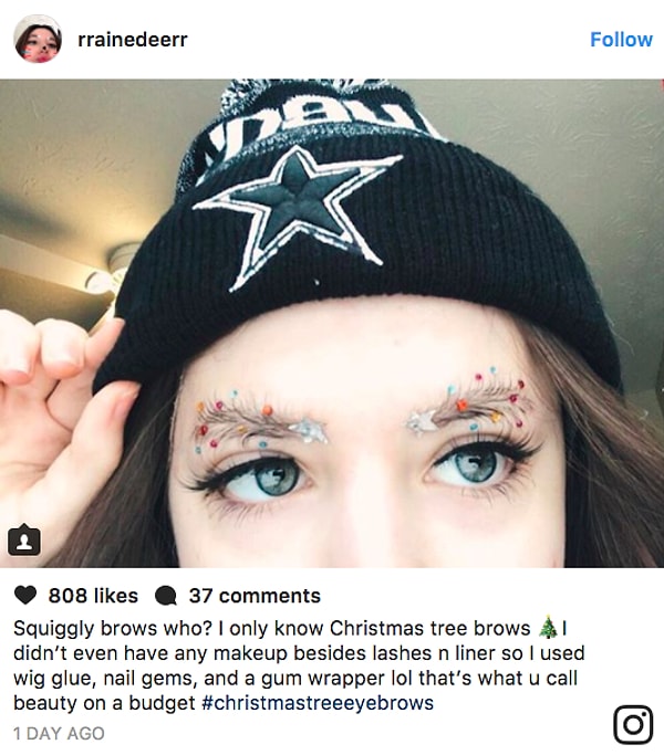 2. Если вы относитесь к числу людей, любящих новогоднюю тематику, тогда новый тренд красоты точно вам будет интересен.