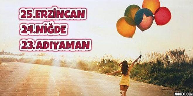 Türkiye'nin Mutluluk Oranı En Yüksek 25 Şehri