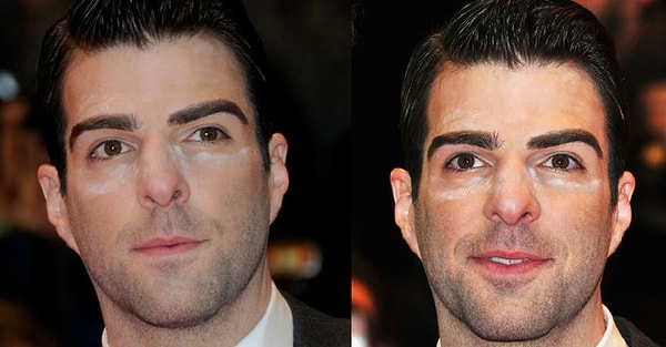 1. Актёр Закари Куинто и его пудра под глазами 👎 На самом деле, такой провал заметен только тогда, когда срабатывает вспышка камеры...