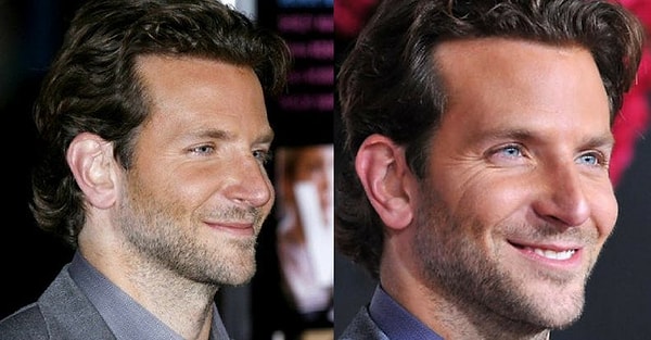 3. Мужчины, если уж вы и увлекаетесь использованием тональной основы для важных мероприятий, то хотя бы удосужьтесь растушевать её на шею. В общем, не делайте как Брэдли Купер 👎