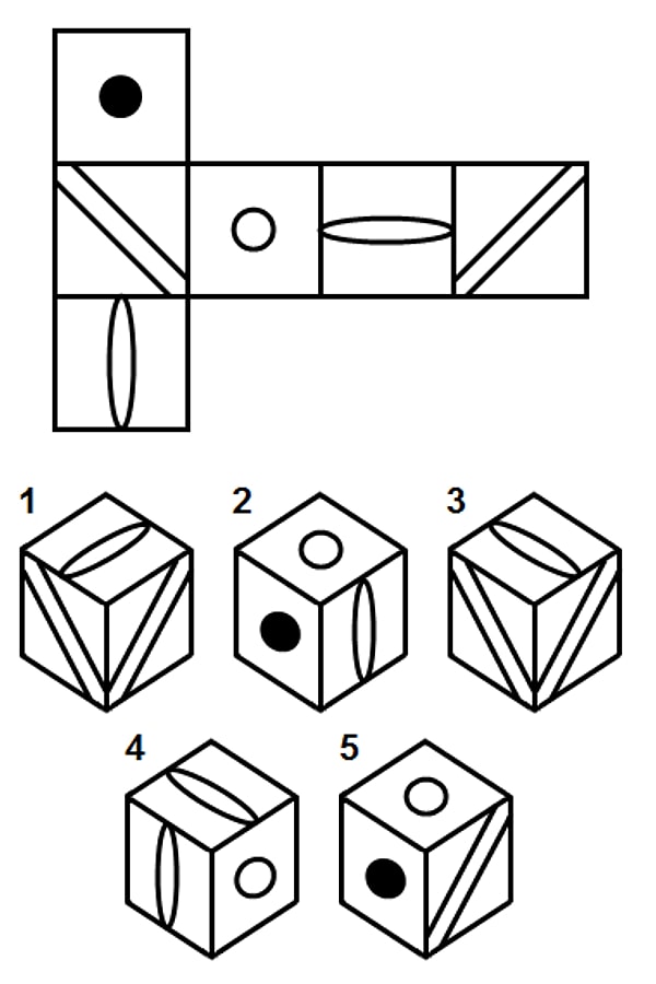 7. Какие два куба из пяти являются правильными?