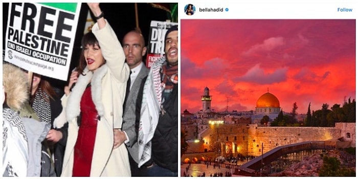 Trump'ın Kudüs Kararına Sosyal Medyada Tepki Gösteren Bella Hadid Londra'daki Protestoya da Katıldı!