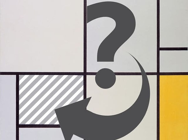 9. Какого цвета не хватает на этой картине Пита Мондриана?