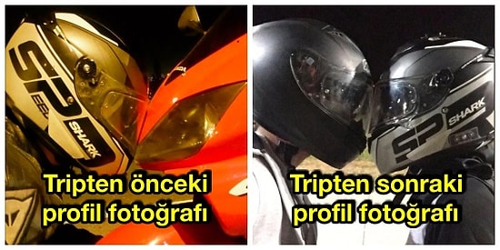 Kral Bu Kaçıncı Seviye? Motoruyla Çektirdiği Fotoğrafı Kıskanan Sevgilisiyle Aynı Pozu Veren Adam