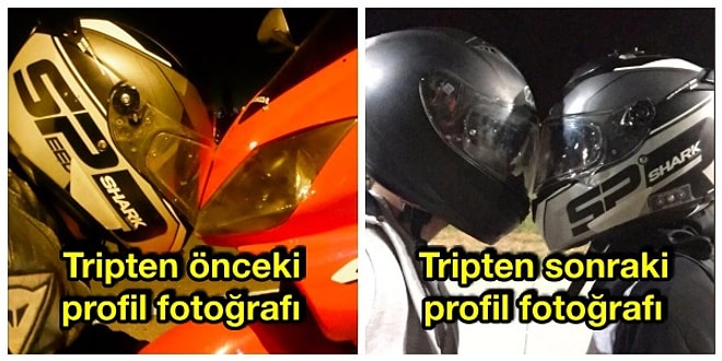 Kral Bu Kaçıncı Seviye? Motoruyla Çektirdiği Fotoğrafı Kıskanan Sevgilisiyle Aynı Pozu Veren Adam