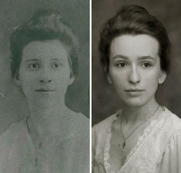 7. "Büyükannemin 1918'den kalma fotoğrafını canlandırdım."