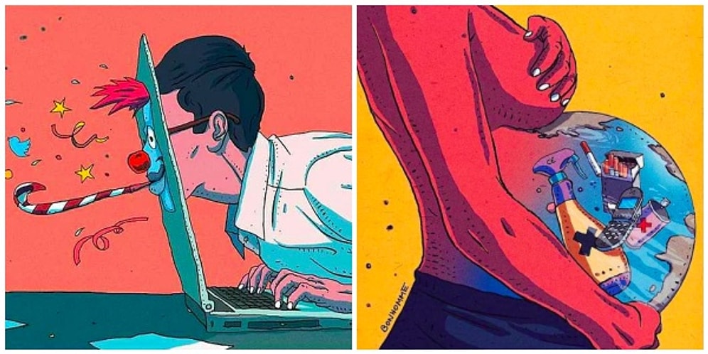 Kendini Eleştirecek Cesareti Olanlar Buyurun! İnsanlığın Akıbetine Dair 21 İllüstrasyon ✏️