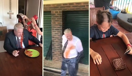 Savaş Başlasın! Çocuklarıyla Şaka Savaşına Giren Babanın Efsane Anları