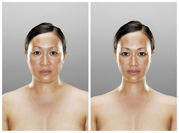 4. Затем участникам проекта показывали их измененные фото и смотрели на реакцию с помощью специального устройства, считывающего эмоции