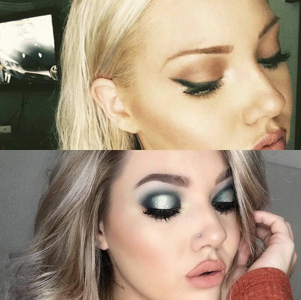 15. Это фото дает надежду тем, кто совсем не умеет пользоваться тенями для век 😆