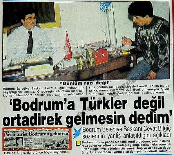 9. Dönemin Bodrum Belediye Başkanı olan Cevat Bilgiç "Artık yerli turist Bodrum'a gelmesin," sözlerini toparlamaya çalışırken iyilik meleğine dönüşüverdi. 😇