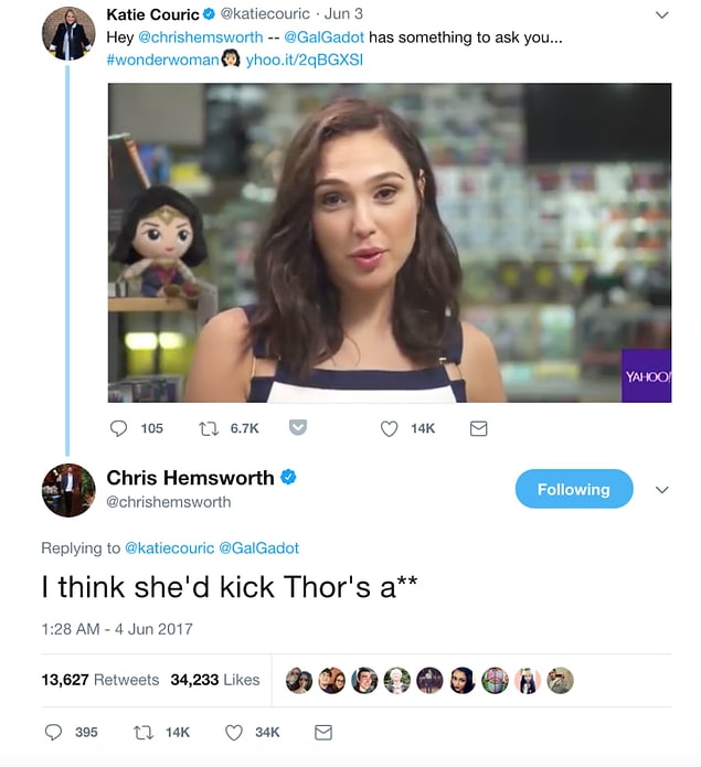 13. Gal Gadot ile ortak fikirde olduğunda 👊