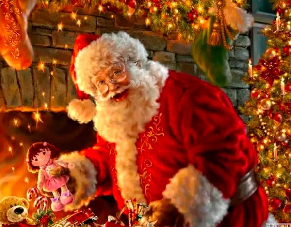 8. А Санта Клаус поздравляет детишек в...?