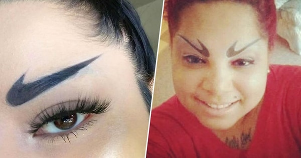 14. Брови в виде значка Nike