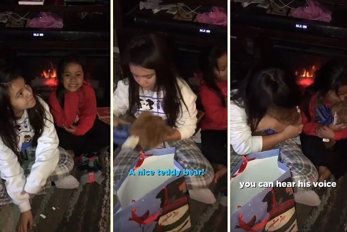 Noel Hediyesi Olarak Yakın Zamanda Kaybettikleri Babalarının Kokusunu ve Sesini Alan Kızların Duygu Dolu Anları