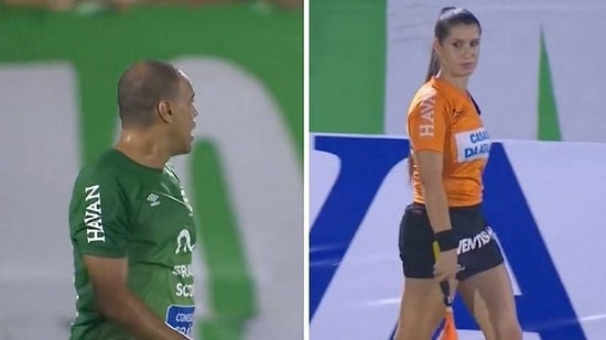 Ofsayta Yakalandıktan Sonra Defalarca Kalp İşareti Yaparak Kadın Hakemi Taciz Eden Futbolcu