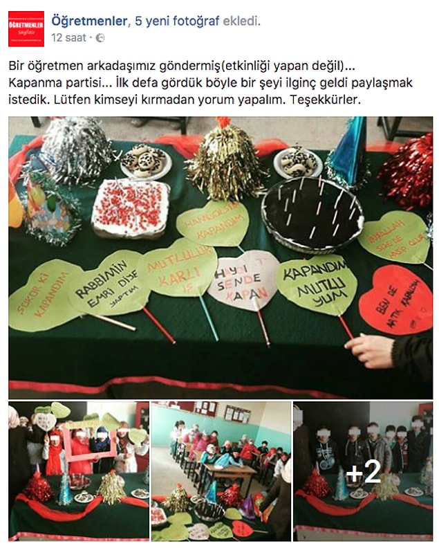 Fotoğraflar, Facebook'taki 'Öğretmenler Sayfası' isimli sayfada paylaşıldı 👇