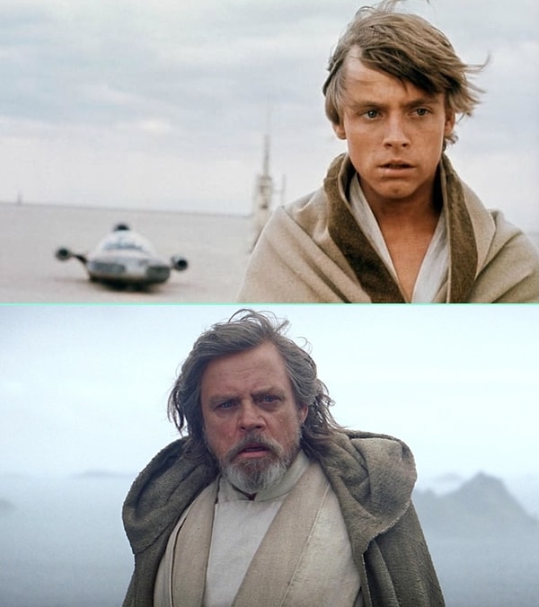 16. Марк Хэмилл в роли Люка Скайуокера с разницей в 40 лет