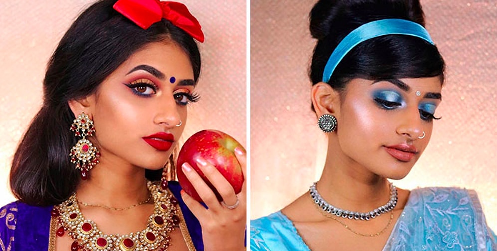 Модель решила показать как выглядели бы принцессы Диснея в индийском стиле